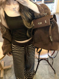 Lazy Slackened Striped Pants Women 2026 New Autumn And Winter Loose Leisure Broad Leg Pants High Waist Drag Glutinous Rice Pants