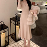 Romantic Curve 35 Wool Imported Woven Knitted Knitted Dress Women's Winter Sweater Skirt