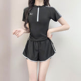 2026 Split Sports Swimsuit Female Conservative Thin Belly Big-Ticestic Hot Spring Student Swimsuit Micro Fat Meat Cover Large Size
