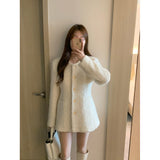 2025 Autumn And Winter South Korea Chic Famous Stisei Atmosphere Circle Collar Single Buckle Waist Thin Coat 3 Color