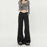 2026 Autumn New Niche Design V-Type High-End Horn Pants Interview Commuting Thin Trousers