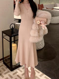 Romantic Curve 35 Wool Imported Woven Knitted Knitted Dress Women's Winter Sweater Skirt