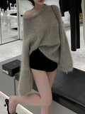 Ma Hai Mao And Female Star Import Ultra-Young Horse Sea Series Loose Long-Sleeved Velvet Sweater