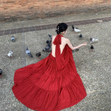 The Same Sexy Wind-Dexing Collared Neck Dress Body Slim Thin Open-Temper Temperament Long Dress