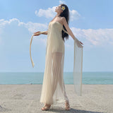 High-Grade Pure-Wane Windy Holiday Dress Summer Niche Atmosphere Sensing Chest Dress Sanya Bali Beach Dress