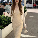 Tuulous Sunny Day Elegant Curve Group V-Neck Cut Lattice Lattice Floral Dress French Temperament Dress