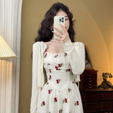Micro Fat Mm French Fashion Sling Skirt Autumn Harvest Waist Seaside Fairy Dress