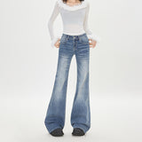 Micro-Tugging Cowboy Loose Trousers Trend Autumn And Winter New Daily Niche 2025 Retro Blue Mop