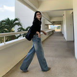 2026 Spring New Products Express Retro Low-Rise Wash Easy Straight Jeans Embroidery Design