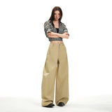 25 Years Of Autumn And Winter New Structuralism High-Waist Loose Baguette Casual Pants Women Brown Curry Trousers