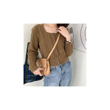 Small Fragrant Temperament Square Knitted Shirt Women Autumn And Winter Single Buckle Sweater Thin Coat Women's Short Coat
