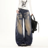 Men And Women The Same YKK Water Wash Old Cat Be Folded Folded Bamboo Knot Loose Knife Trousers