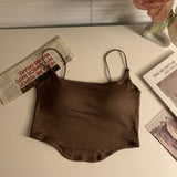 935 # Spice Girls With Chest Pads Small Vest Sling Women's Summer Tight Short Inside The Bottom Shirt Sleeveless Wear