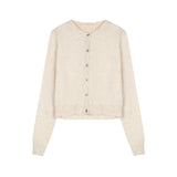Red Cardigan Women's Autumn Knitwear Jacket Small Slim Thin Black Sweater Outside A Short Top