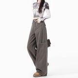 [Wild] Style | Out Of The Street | Cement Gray Pocket Work Clothes Jeans Gray Trousers