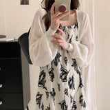 Bat Sleeve Knitted Sun Protection Shirt Women's Summer Thin Coat Cane Sling Skirt Shawl Shawl Shawl Shawl Shawl Shawl Shawl Shawl Air Conditioning
