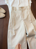 The Strong Goods Praise Burst! Rice White High-Quality Nine-Point Leisure Pants Comfortable Breathable High Waist Thin Balloon Pants Woman