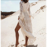 Vintage Women's Lysopuse Splicing Dress Casual Bohemian Holiday Beach Vintage Dress
