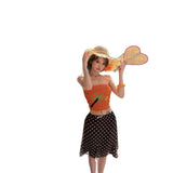 Island Holiday Wind Dopamine Print Knitted Chest Thin Coat Wave Point High Waist Skirt To Take Pictures Of Two Sets