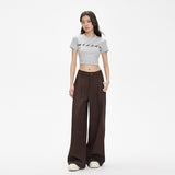 2026 Autumn Languid Wind Wide Leg Pants Women Loose Fall Feeling Folding Casual Straight Trousers Women