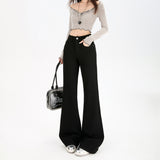 Early Spring Retro Nostalgic Micro-Horn Loose Thin Not Leg Horn Jeans Women's Elastic Slime
