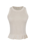 Summer Vest Multi-Colored Wood Ear Thin Knitting Top Han System Slime Sleeveless T-Shirt