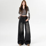 2025 Plus Plus Thick Broad Leg Pants Women's Jeans Vintage Hot Trousers Jeans Women's Long Pants