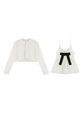 Gubao Girl's Knitted Open-Shirted Sling Suit Early Autumn Wearing A Short Coat Coat Women's Autumn