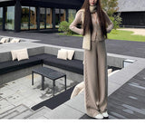 LP Old Money Knitting Set Classic Pit Strip Open Shirt + Linen Trousers