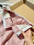 No D Recommendation! [Slack Feeling Ceiling] Low Saturated Pink Linen Pants Breathable Cool Old Money Style Pants