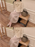 Sister's Brocing Dress 100 Wool Knitted Skirt Women's Autumn And Winter Long Elegant Early Gold Skirt