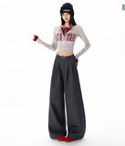 2026 Autumn New Wide-Legged Trousers Women's Loose Folding Casual Casual Pure Color Straight-Tight Trousers Women Thick