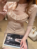 Sweet And Sweet Properties Of Fine Lace Collar Knitting Top Super Fire Age Shirt Cardigan Two Thin
