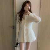 2025 Autumn And Winter South Korea Chic Famous Stisei Atmosphere Circle Collar Single Buckle Waist Thin Coat 3 Color