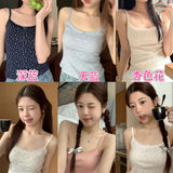 1049# People Cotton T-Flower Short-Term Age Reduction Wearing Sling Vest 2025 Summer Hottie Outside To Repair The Beauty Of The Back Woman