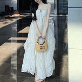 Seaside Holiday Wind Niche Chic Hanging Neck High-End Design Dress Gentle Sweet Thin Dress Summer New