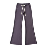2025 New Hottie Sexy Low-Rise Purple Casual Pants Women Summer Thin Drawstring Soft Comfortable Horn Pants