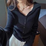 Red V-Neck Long Sleeves Knitted Women 2026 New Autumn And Winter Design Feel On The Bottom Of The Dress