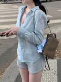 Vertical Pit Pure Linen Lazy Shirt Casual Tied Shirt White Hundredfolded Short Dress Summer