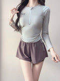 Slender Long-Sleeved Swimsuit Women Conservatively Cover The Belly Thin Flat Trousers Two Sets Of Sports Sunscreen Swimsuit Holiday Swimsuit