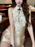[Lizi Gold] Ruth The Same ~ Big Family Yay Lady Lace Tinger Waist Dress