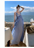 Sanya Beautiful Photo Dress Seaside Holiday Yellow Dress Show Back Dress Sexy Beach Dress Atmosphere