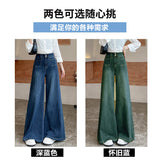 High-Rise Wide-Legged Jeans Women's Autumn 2026 New Thin Loose Design Trumpet Straight Trousers