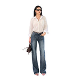 26 Years Of Spring And Summer New High-Rise Slim Slim Micro Loose Bamboo Texture Soft Jeans Women