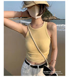 2065# Solid Color Sleeveless Side Folding Design Work-Word Vest Slimming With Chest Cushions Inside And Outside Wear