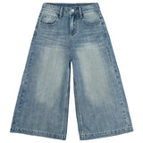 Vintage Blue Do Old Polished White Texture Eight Women Jeans 2026 Spring New Loose Leisure Broad Leggings