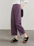 Special Counter Quality 2025 Summer New Loose Thin High Waist Commuting Nine Casual Broad-Legged Pants Balloon Pants