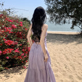 2026 Summer Fairy Holiday Dress Digging Big Dress With Flame French Suspension