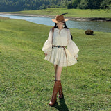 2026 New Retro French Lantern Sleeve Dress Female Atmosphere Feeling Yunnan Travel To Wear Temperament Autumn