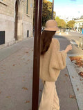 Autumn And Winter Wang Good Version Of The Fall Wool Knitted Lazy Pants Show Thin Loose Straight Pants Girls Small Trousers